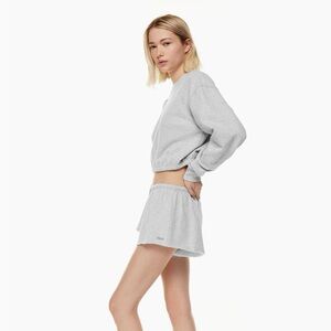 Aritzia TNA Terry Fleece Perfect Cinch Sweatshirt and Flutter Short Set